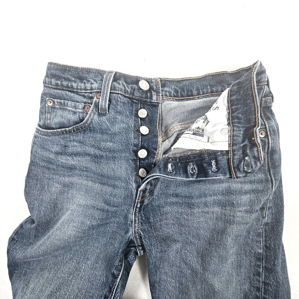 Levis 501 Skinny Jeans Medium Wash Blue Button Fly Denim 29502-0142 W26 L30